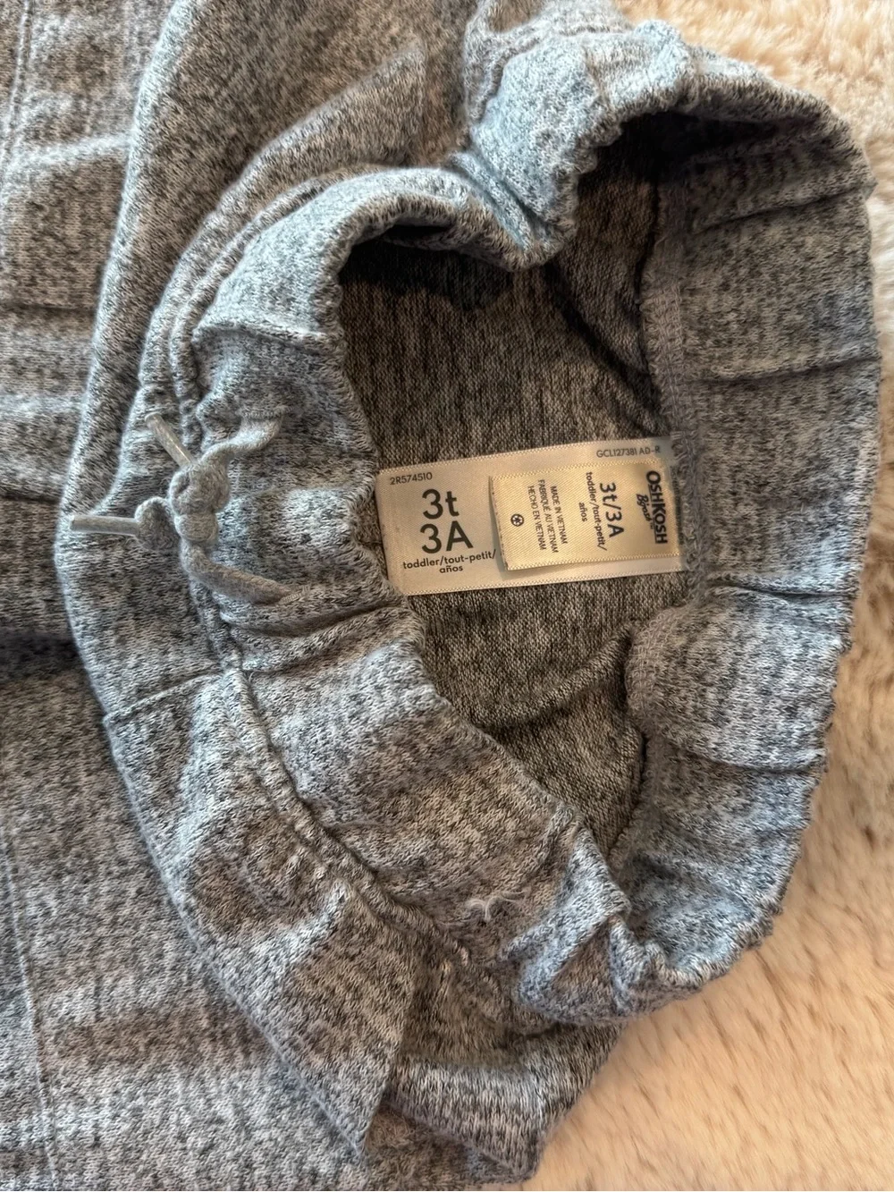 Oshkosh Bgosh Heathered Gray Kids Cozy Jogger Pants 3T